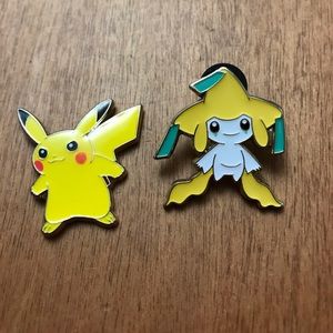 Pikachu and Jirachi Official Pokémon Pins